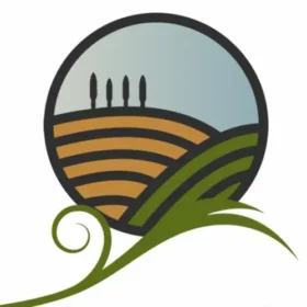 Ciao Fabry Tours Logo showing a drawing of Tuscany fields with cypress trees contained in a circle.