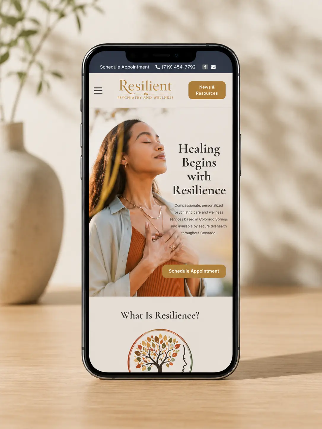 Resilient Psychiatry and Wellness mobile website