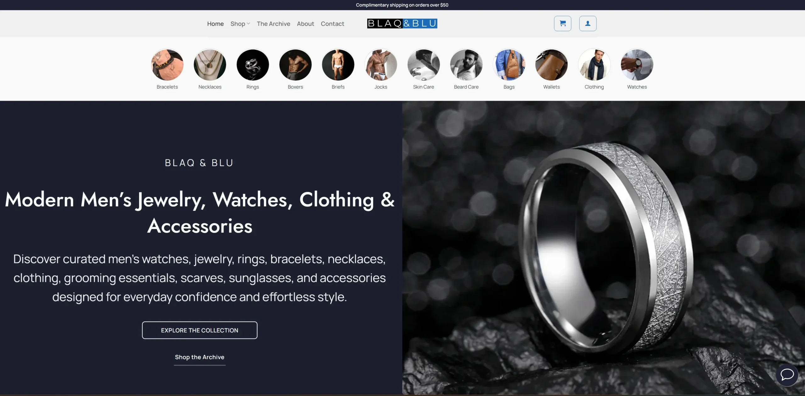Modern ecommerce website redesign for Blaq and Blu by LaunchPad Web Designs featuring premium branding, clean layout, and conversion-focused user experience