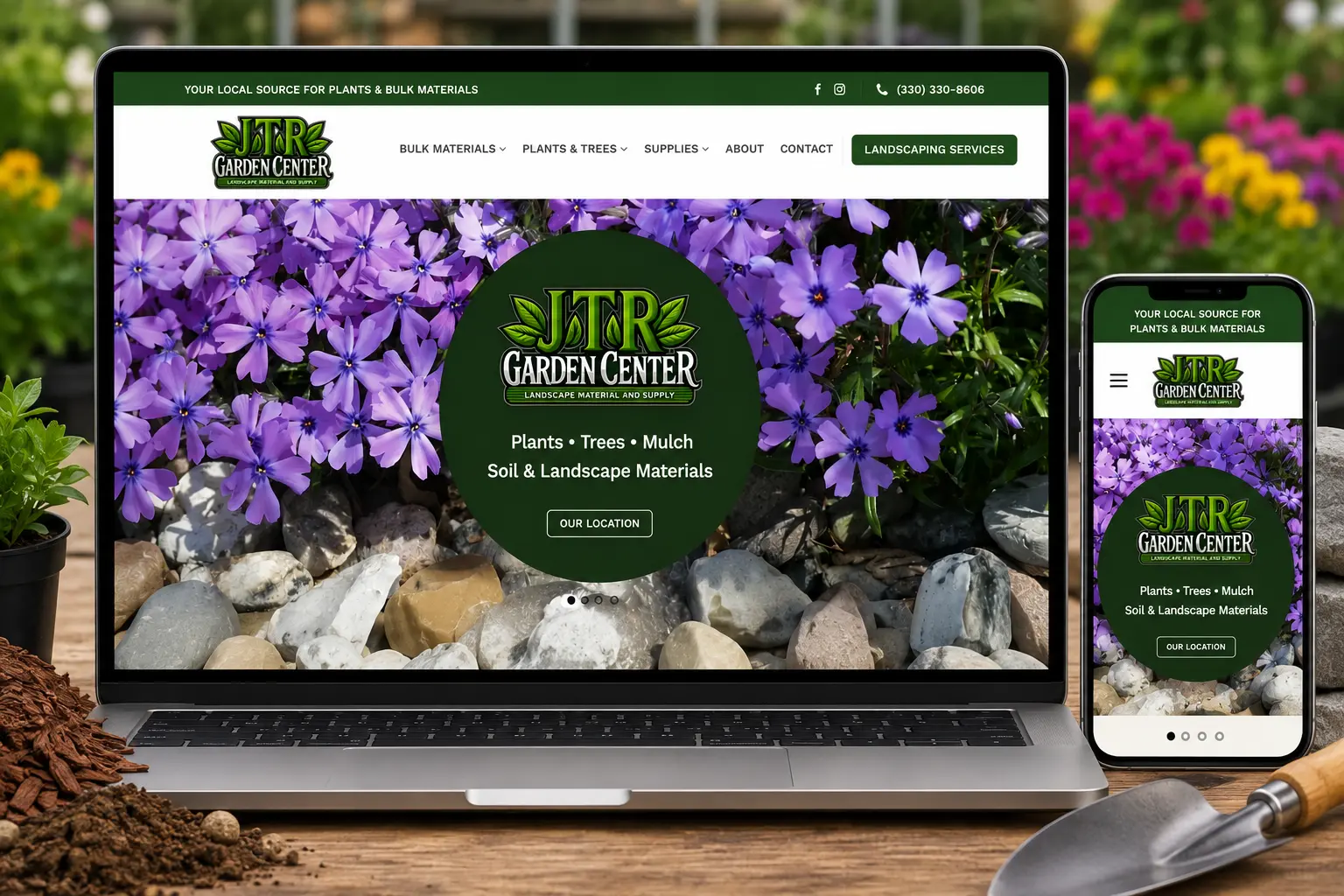 jtr garden center desktop mobile website moch up