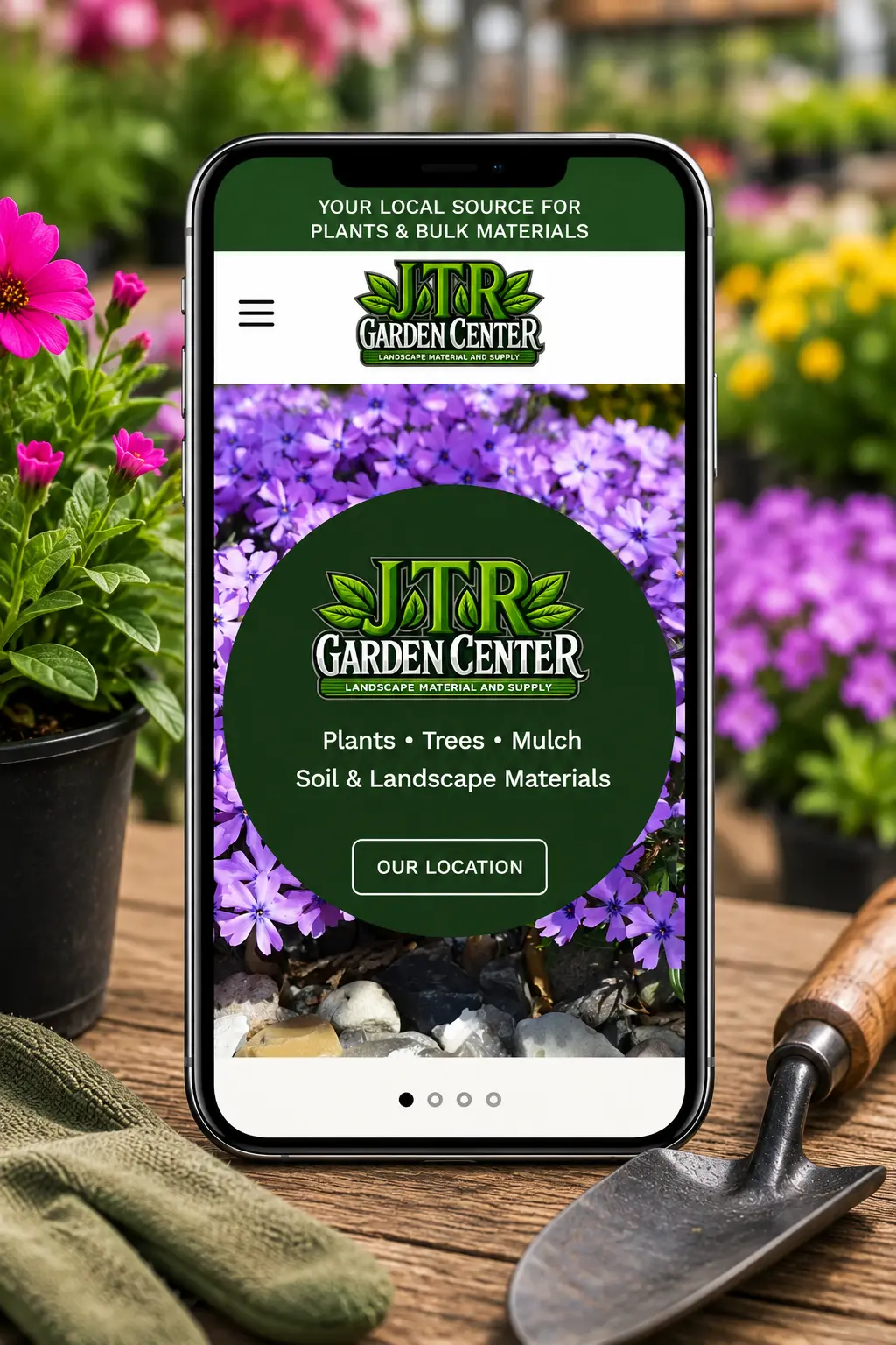 Jtr garden center mobile website