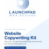 Cover of the Website Copywriting Kit for small businesses, freelancers, and service professionals, with templates, examples, worksheets, and checklists